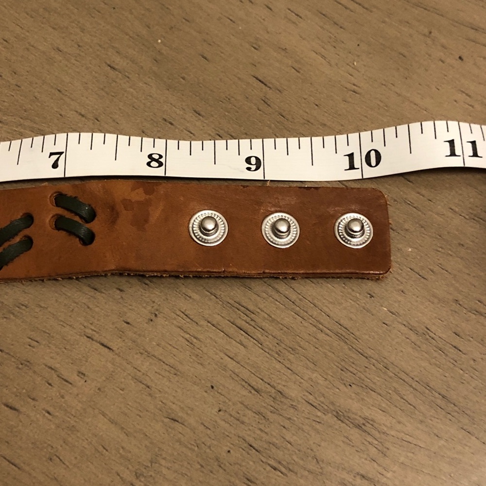 Men’s Jewelry - Brown Leather Bracelet with Black Accents - Picture 13 of 14